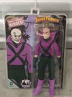 Front of sealed Lex Luthor action figure on blister card
