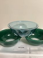 All three bowls displayed: blue on top, two green beneath