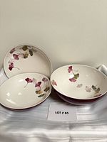 Three Portmeirion Ginko Purple bowls front view