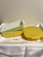 All dishes stacked showing colours and shapes