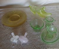 group shot of all seven glass pieces