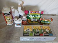 Group shot of all nutrient bottles, fertilizer bags and boxed set