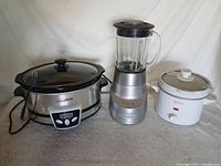Group shot of Gordon Ramsay slow cooker, Cuisinart blender, Rival crock pot