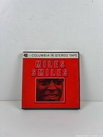 Front of red Columbia reel tape box showing title and Miles Davis image