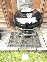 Full view of Napoleon kettle grill on stand