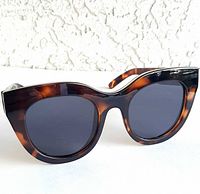 Front view of tortoiseshell cat-eye sunglasses