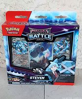 Front view of sealed Pokémon Rival Battle Deck – Steven box