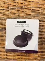 Front of Epicure 3-in-1 Burger Press box