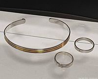 Cuff bracelet and two rings overview