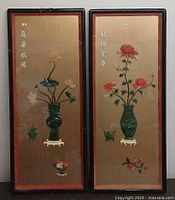 Both framed shadow box panels front view