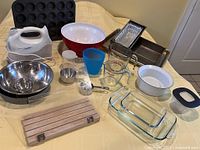 Group shot of all baking items on table