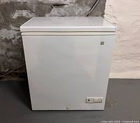 Front view of GE chest freezer