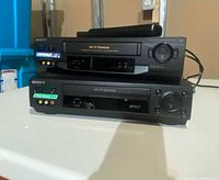 Two stacked Sony Hi-Fi Stereo VCRs, front panels visible