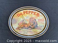 Full view of oval Dr. Pepper tray front