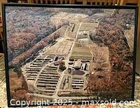 Full view of one framed aerial farm photograph