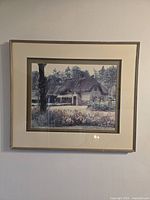 Full view of framed print on wall