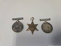 Group shot of three WWII Canadian medals
