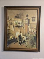 Full view of framed print on wall