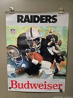Front view of entire Raiders Budweiser poster