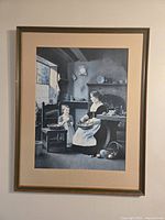 Full view of framed print on wall