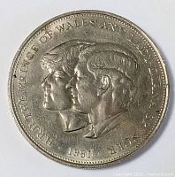 Reverse showing Charles and Diana portraits and date 1981