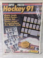 Front view of sealed Panini Super Poster Hockey 91 Maple Leafs poster and sticker set