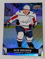 Front view of Alex Ovechkin Upper Deck Tim Hortons card