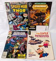 Front covers of the four comics laid out together