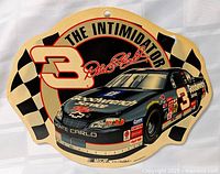 Front view of Dale Earnhardt #3 wall plaque showing full graphics and shape