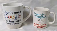 Both humorous mugs front view