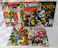 Group shot of all five X-Men comics laid out