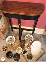 Entire lot showing table and wares