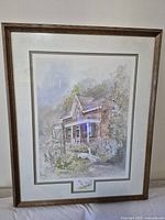 Full view of framed lithograph