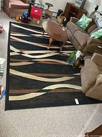Full view of rectangular area rug situated in living room