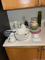 All items grouped on countertop