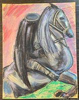 Full view of Catherine Brady mixed media horse artwork