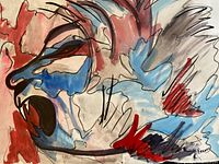 Full view of Catherine Brady mixed media painting showing entire composition and signature