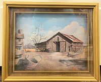 Front view of framed 3D barn print