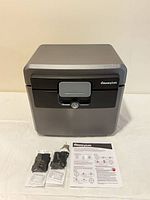 Front view of SentrySafe with accessories displayed