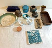 Group shot of all stoneware and ceramic items