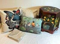 Overall lot with storage box and pillows