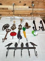 All hooks and racks laid out on white cloth