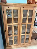 Full view of pine cabinet front