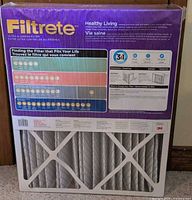 Front view of sealed 3M Filtrete Ultra Allergen filter showing size and branding