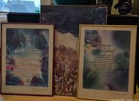 Group shot of all three framed art pieces