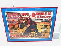 Front view of framed circus poster