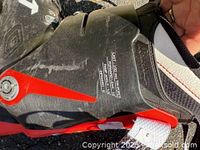 Side view of Nordica boot showing sizing label and shell details