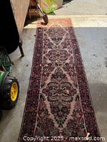 Top view of full runner rug showing pattern and colors