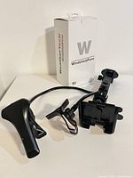 WeatherTech WindshieldFone box, suction cup arm, gooseneck clamp mount and cradle visible