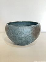 Full view of rounded Blue Mountain Pottery bowl
